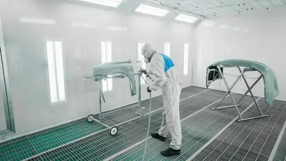 person using paint booth product